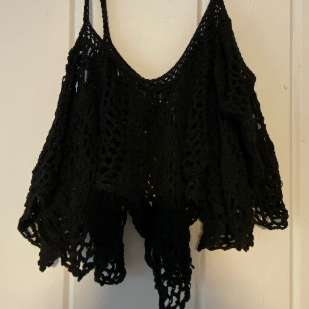 Black crochet top